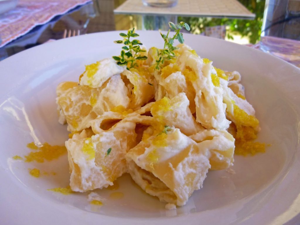 Pasta with ricotta and lemon zest cover by Roberta Cattani