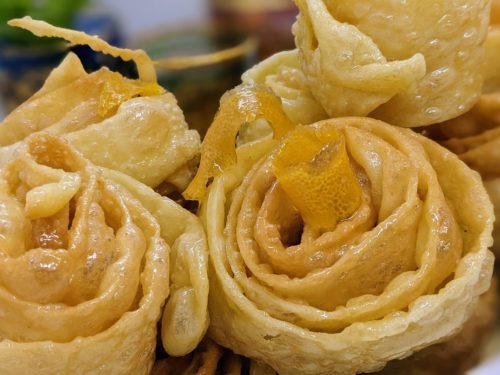 Moroccan Sweet Fried Pastry Fijuelas or Fazuelos