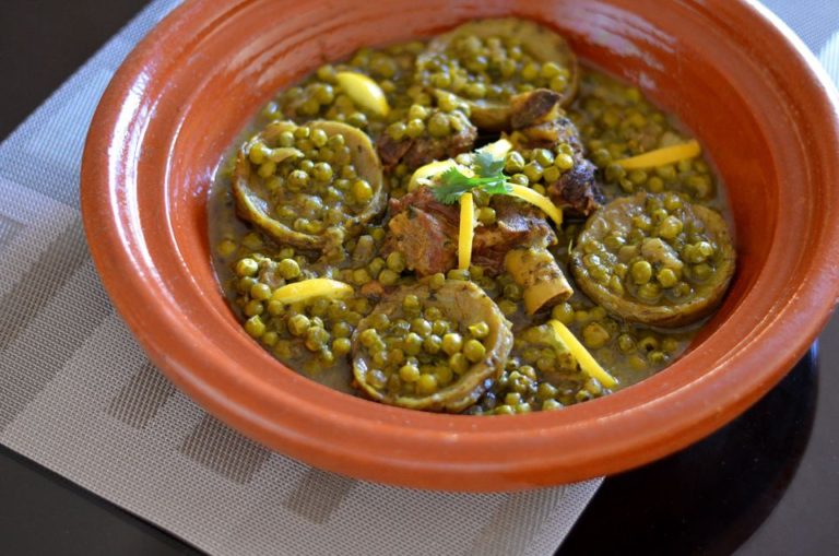 Lamb and Artichoke Tagine with Green Peas