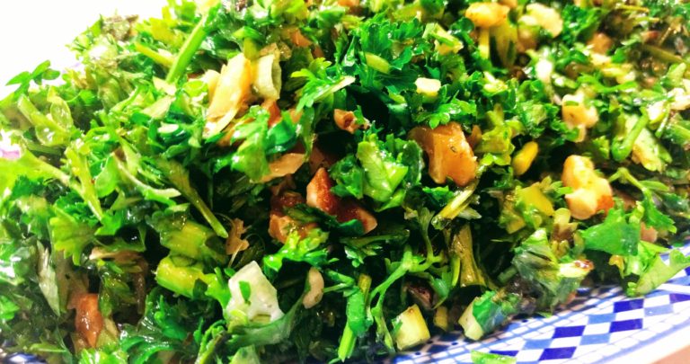 Chopped green herb salad