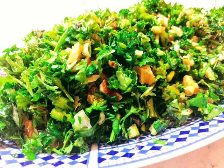 Chopped green herb salad