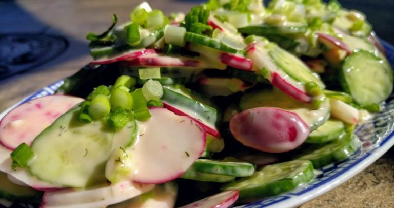 Cucumber and Radish Salad with Dill Dressing