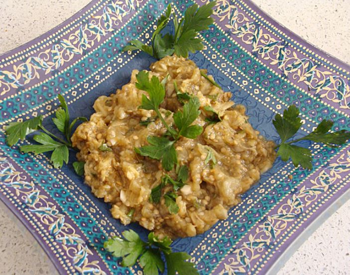 Perlas cooked eggplant salad photo source creative jewish mom