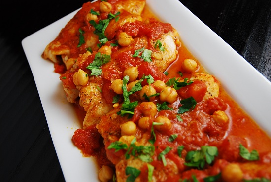 Moroccan fish and chickpeas in tomato sauce 1