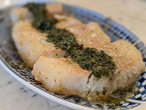 pan fried rockfish with chimichurri