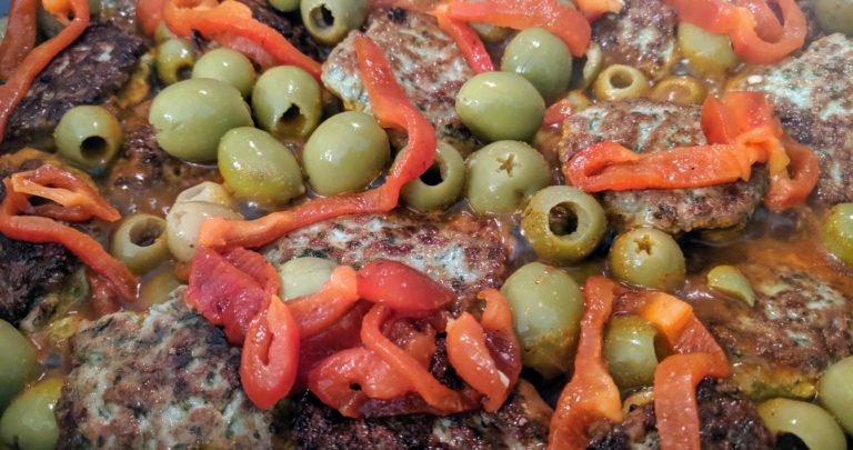 savory chicken patties with olives
