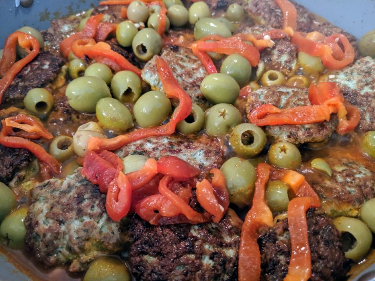 savory chicken patties with olives