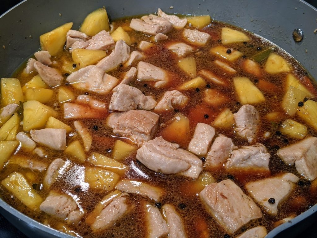 Philippine pineapple chicken adobo