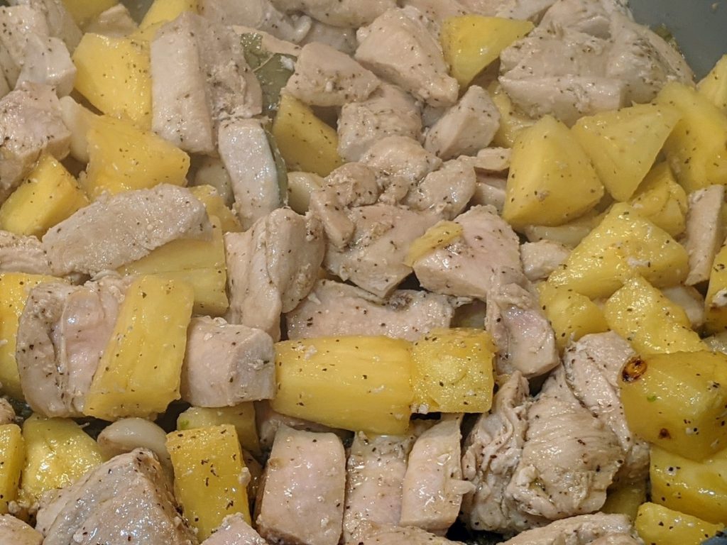 Philippine pineapple chicken adobo