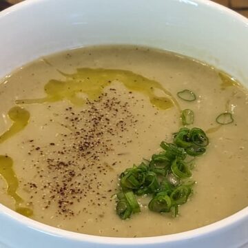 Dairy-Free Creamy Potato Leek Soup by the Kosher Cowboy