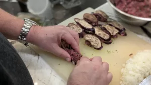 stuffing the Eggplant Mafrum