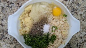 Baltimore coddies fish cake patties mixture