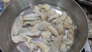 bowl of salted cod for Baltimore coddies